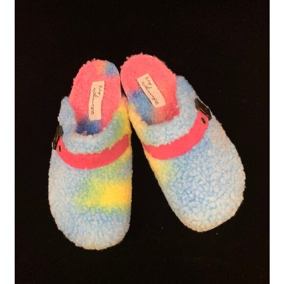 New VINTAGE HAVANA Tie Dye Faux Shearling Slip On Clogs  / NEW / Size 7 M - Picture 2 of 5